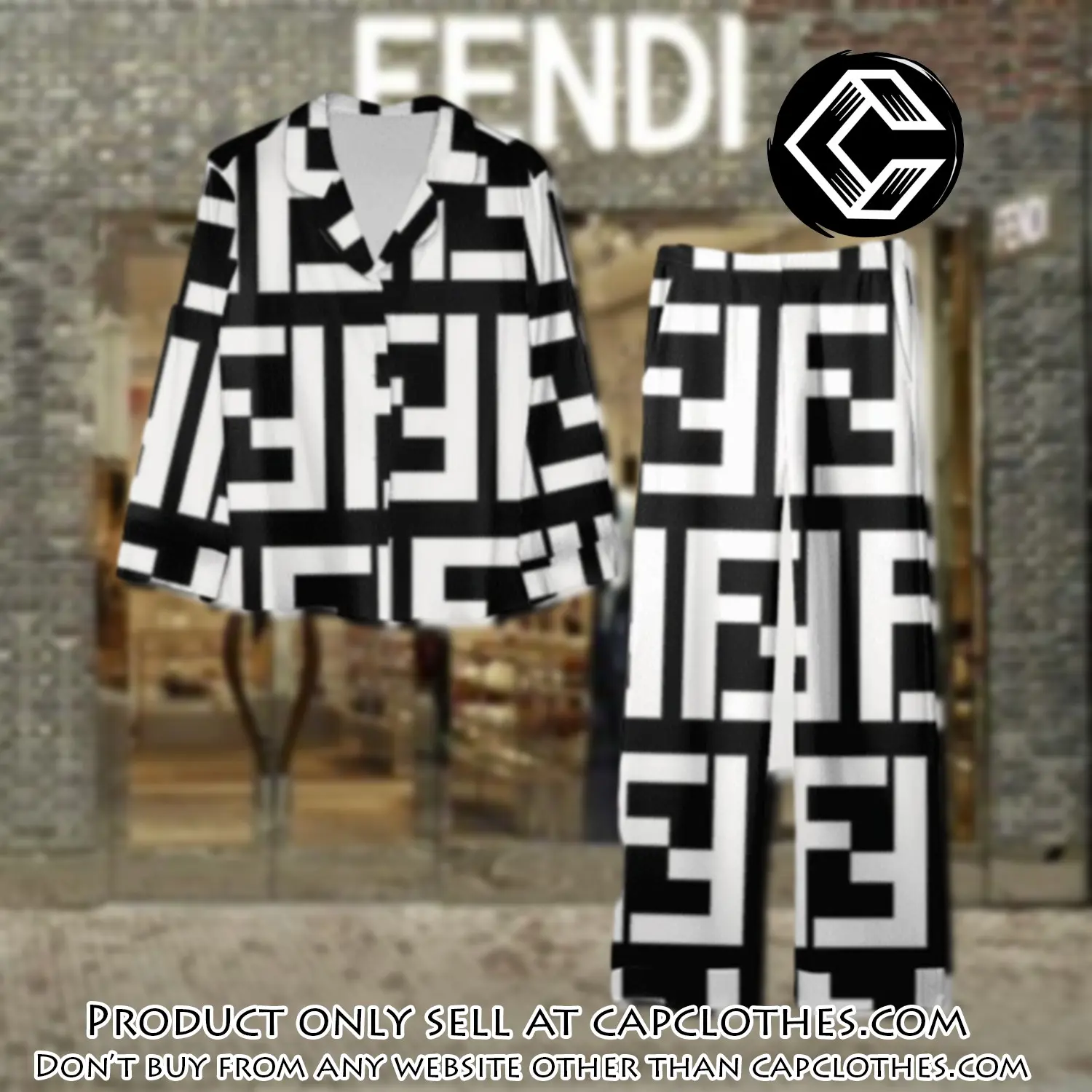 Trending luxury fendi satin pajama set pjs1050 cc1826126